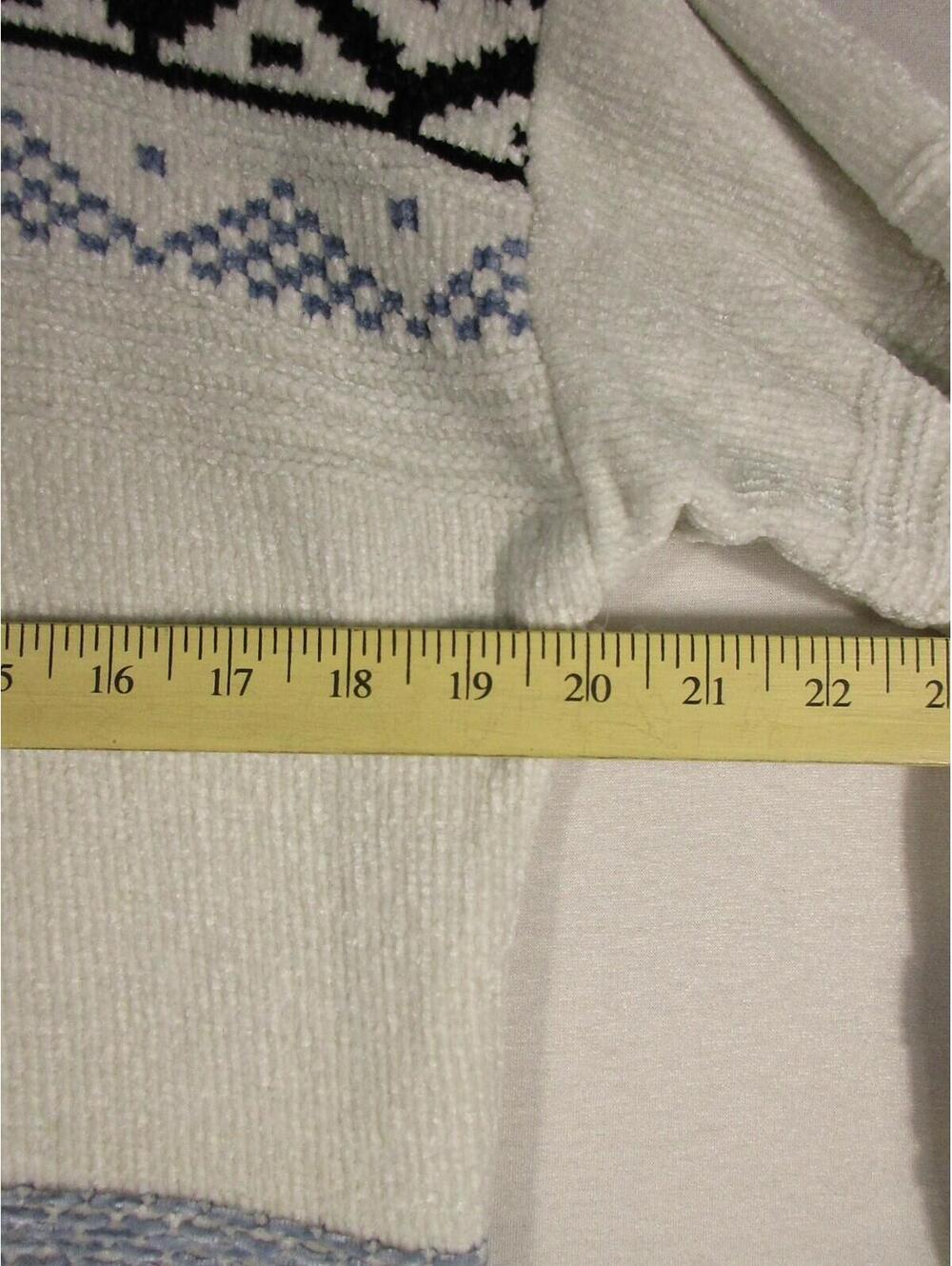Christian Siriano Womens Fair Isle Chenille Knit Sweater Mock Neck Size M White - Picture 2 of 6